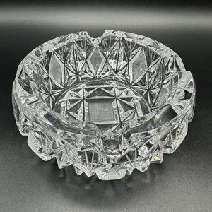 Heavy Crystal Cut Glass Ash Tray Bowl 5 1/2" D X 2 3/4" H